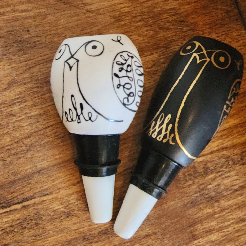Kate Spade New York Lenox Woodland Park Owl Black & White Bottle Stopper
